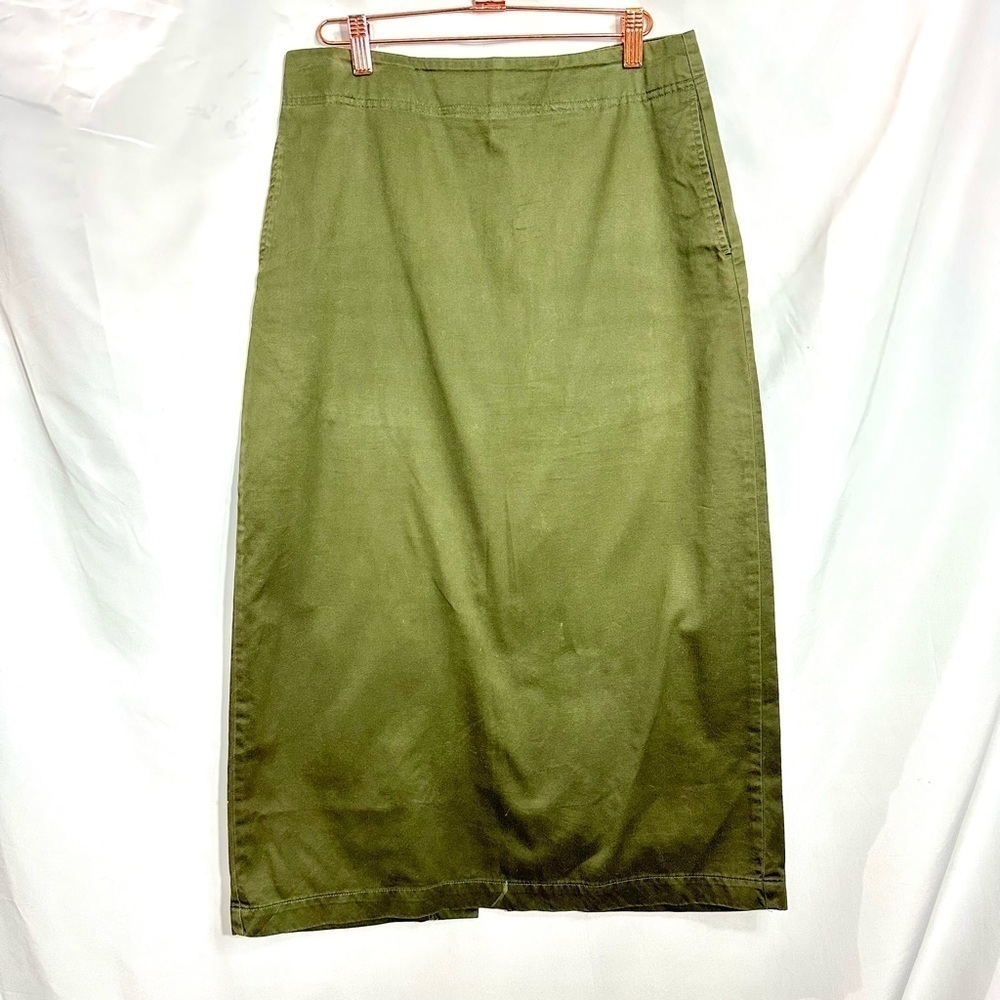 Vintage Brooks Brothers olive green maxi skirt size 8